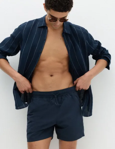 Marks & Spencer Quick Dry Plain Swim Shorts Dark Navy