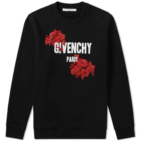 Rose Print Crew Sweat