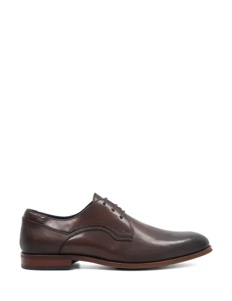 Dune London Leather Derby Shoes Brown