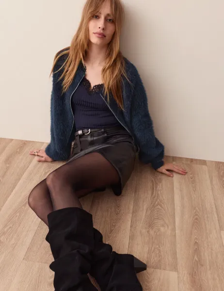 Per Una Knitted Bomber Jacket