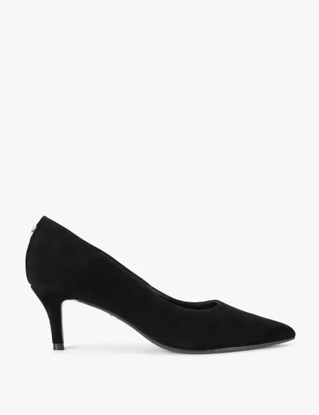 Carvela Suede Pointed Court Shoes Black