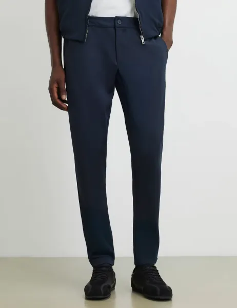 River Island Pique Fixed Waist Slim Fit Joggers Navy
