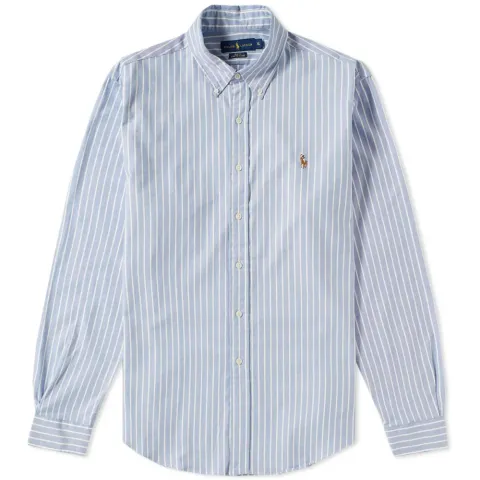 Slim Fit Button Down Stripe Oxford Shirt