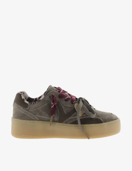 Victoria Suede Lace Up Platform Trainers