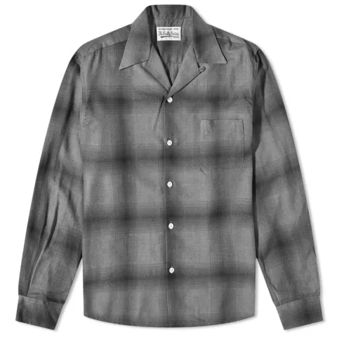 Short Sleeve Type 2 Ombre Check Open Collar Shir