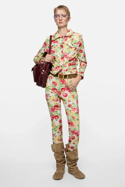Printed casual trousers