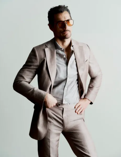Jaeger Tailored Fit Italian Wool Linen Blend Suit Trousers Light Brown
