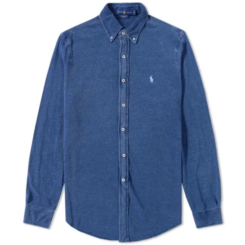 Slim Fit Button Down Pique Shirt
