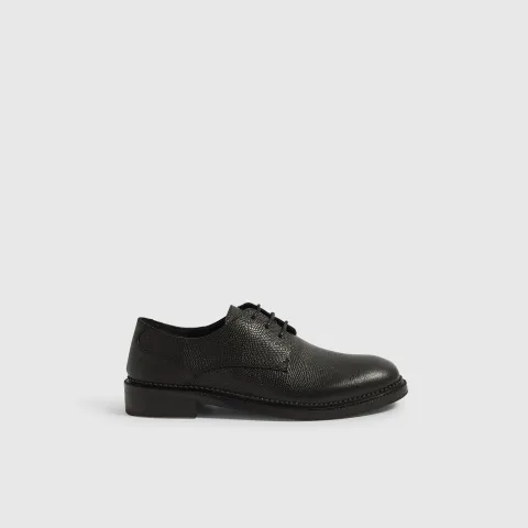 River Island Leather Scallop Edge Chunky Derby Shoes