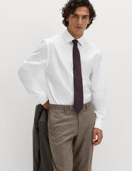 M&S SARTORIAL Regular Fit Pure Cotton Luxury Shirt White