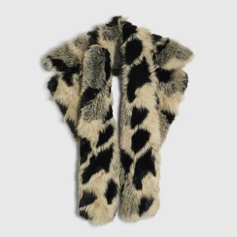 River Island Leopard Faux Fur Long Collar