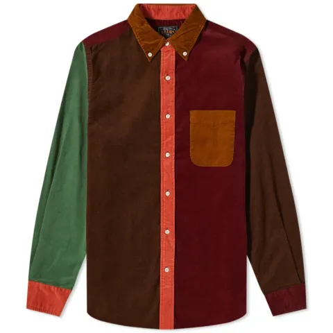 Button Down Corduroy Panel Shirt