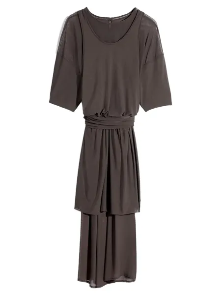 Double Layer Dress Brown