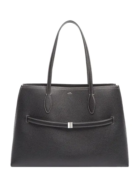 Leather Lounge Tote Black
