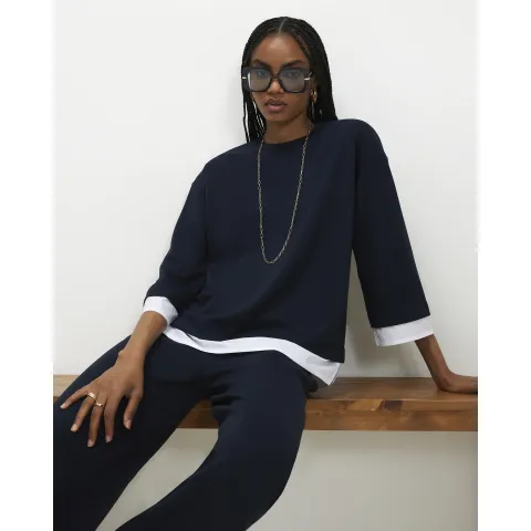 River Island Premium Hybrid Sweatshirt