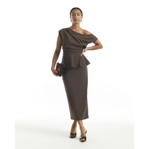 River Island Petite Peplum Midi Dress