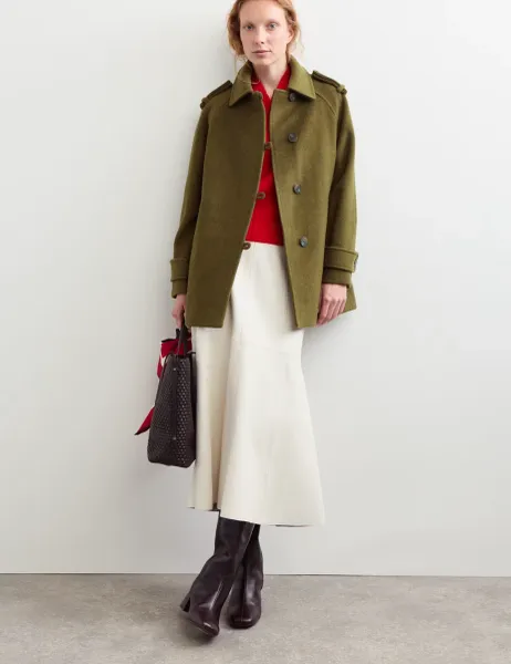 Jaeger Pure Wool Single Breasted Short Coat Light Green