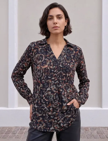 Roman Printed Shirt Navy Mix