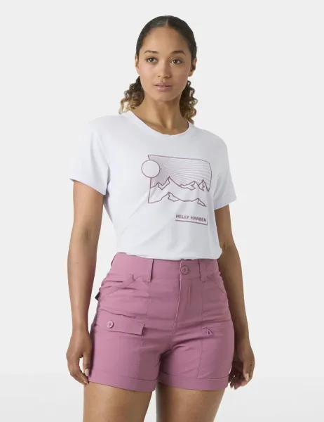 Helly Hansen Skog Mountain Graphic Crew Neck T-Shirt Light Purple