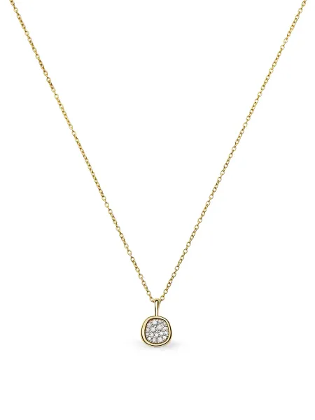 Missoma Molten Soft Square Pavé Pendant Necklace - 18KT Gold Plated