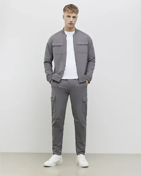 River Island Muscle Fit Bomber Jacket