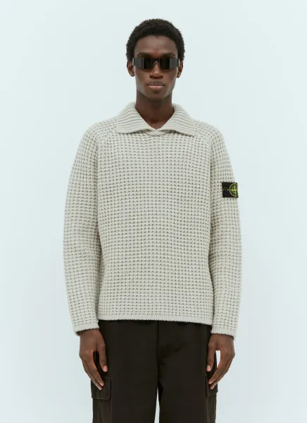 Spread Collar Wool Sweater