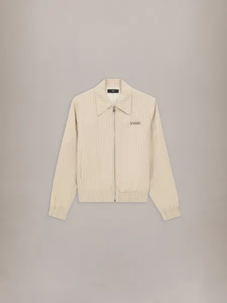 STRIPED BLOUSON - Alabaster