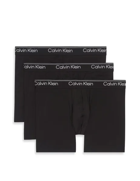 Calvin Klein 3 Pack Boxer Briefs - Microfibre Stretch Black