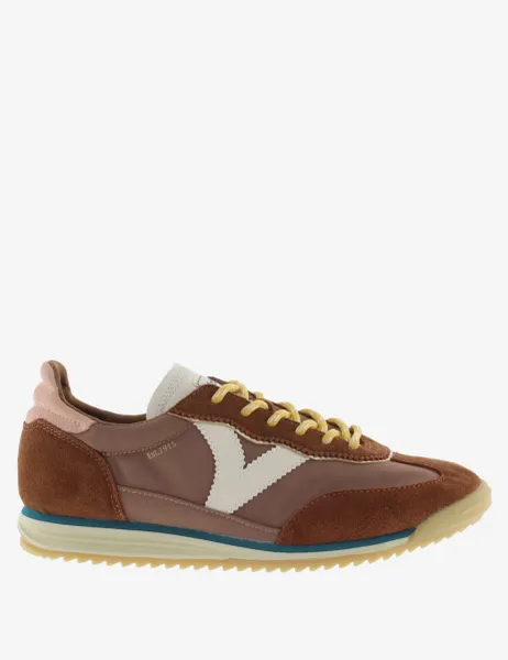 Victoria Suede Panel Trainers Brown