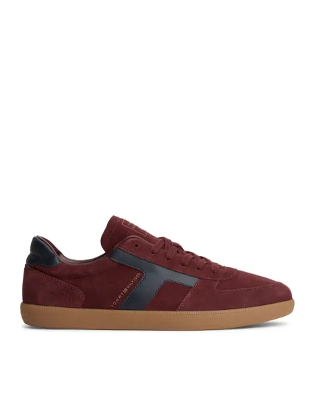 Tommy Hilfiger Tribeca Suede Trainers Dark Burgundy