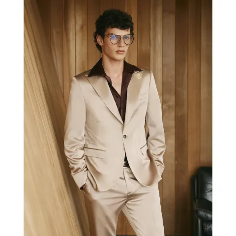 River Island Twisted Tailor Slim Satin Suit Jacket