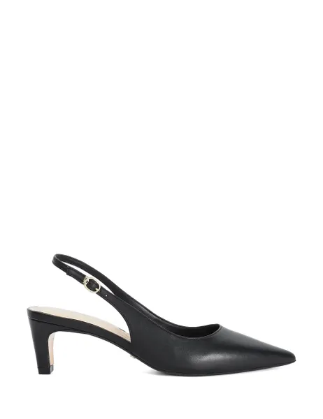 Dune London Leather Pointed Slingback Shoes Black