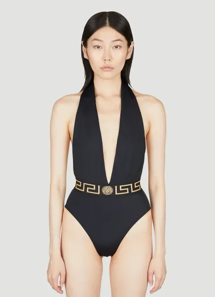 Greca Border One-Piece Swimsuit