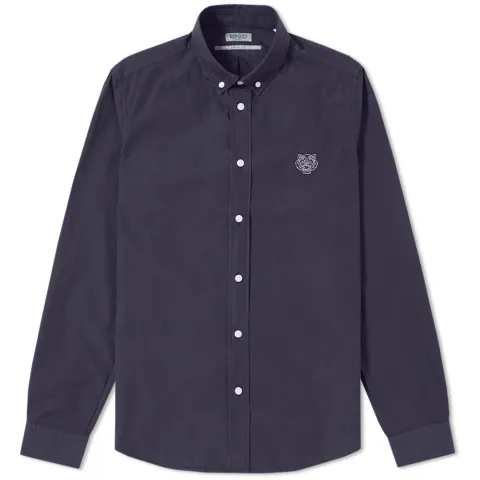 Button Down Tiger Poplin Shirt