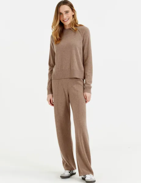 Chinti & Parker Wool Rich Wide Leg Relaxed Joggers with Cashmere