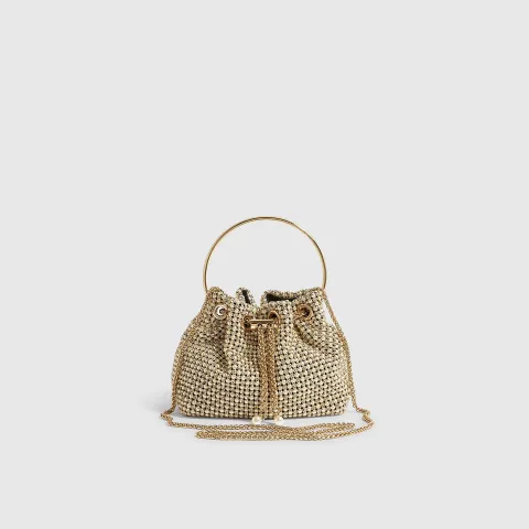 River Island Pearl Mesh Droplet Clutch Bag