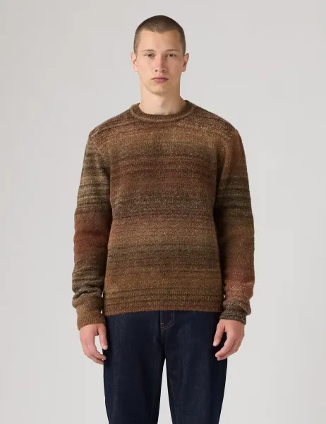 Levi's Levi's Regular Fit Striped Crew Neck Jumper Brown Mix