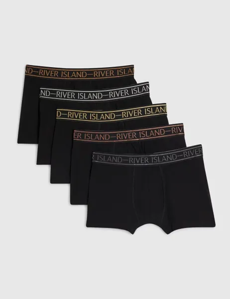 River Island 5pk Cotton Rich Trunks