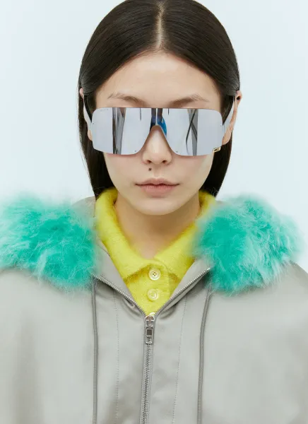 Mask-Shaped Frame Sunglasses