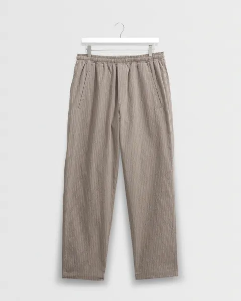 Tyne - Natural Chalk Stripe Trousers