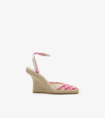 Check Mews Espadrille Pumps​ in Aubergine purple