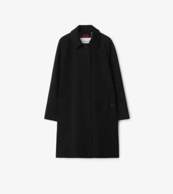Mid-length Gabardine Camden Car Coat in Black - Women, Cotton Gabardine