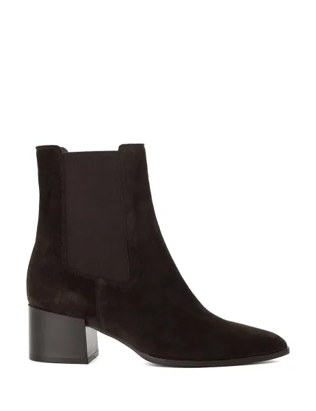 Dune London Leather Pointed Toe Chelsea Boots Brown