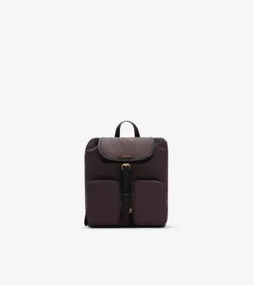 Medium Nylon Backpack in Rubus red