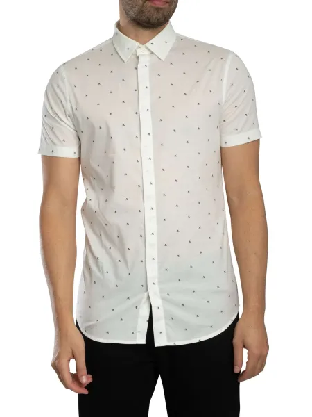 Logo Pattern Slim Shirt
