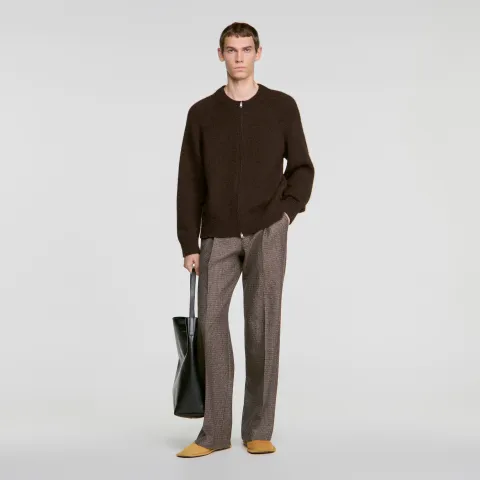 SANDRO Zip-up bomber cardigan
