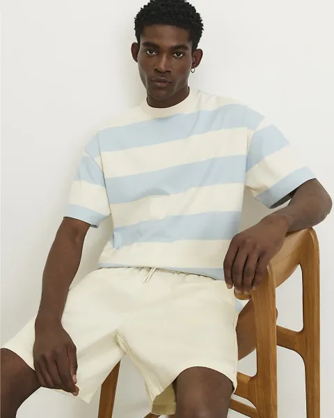 River Island Oversized Cotton Stripe T-Shirt