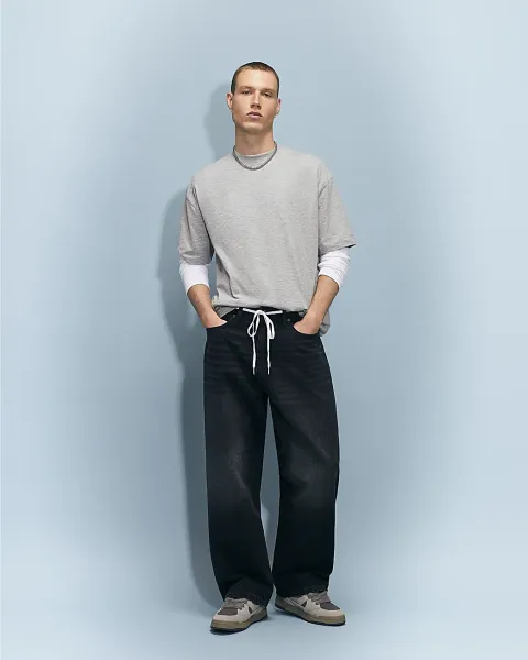 River Island Baggy Fit Washed Jeans