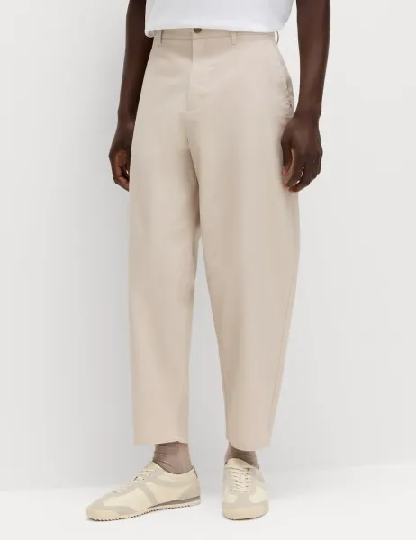 Marks & Spencer Barrel Fit Stretch Chinos Light Buff