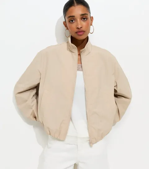 Women's Stone Zip Through Funnel Windbreaker Jacket